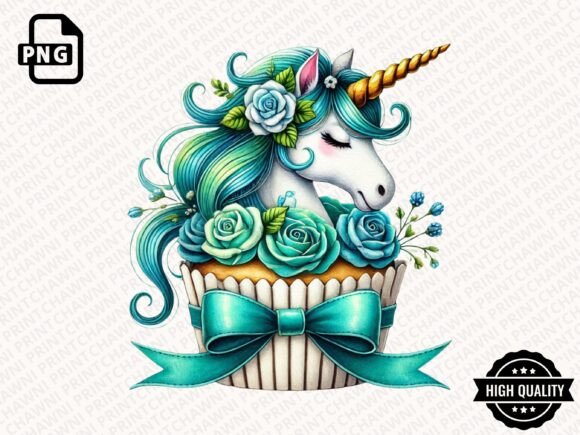 Download Watercolor Unicorn Cupcake Clipart PNG - Png Collection