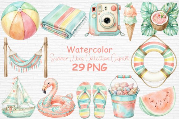 Download Watercolor Summer Vibes Clipart PNG - Png Collection