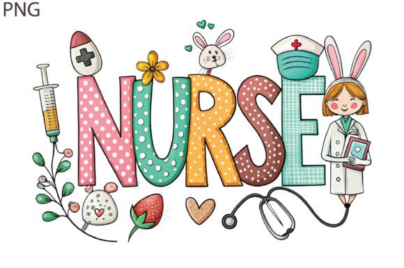 Download Nurse Easter PNG Bunny Letters Doodle - Png Collection