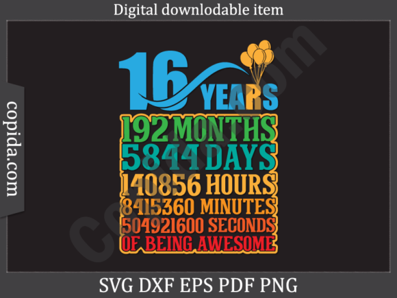 Download 16th Birthday Gift Svg Printable File - Printable file Collection