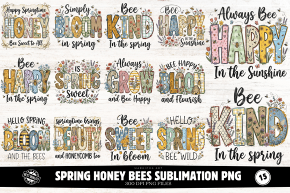Download Spring Honey Bees Sublimation PNG - Png Collection