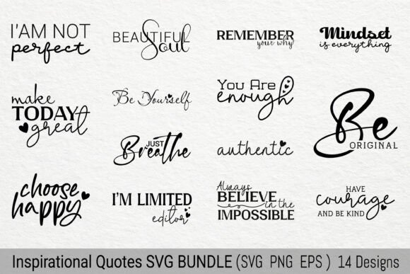 Download Boho Inspirational Quotes SVG PNG Bundle - Png Collection