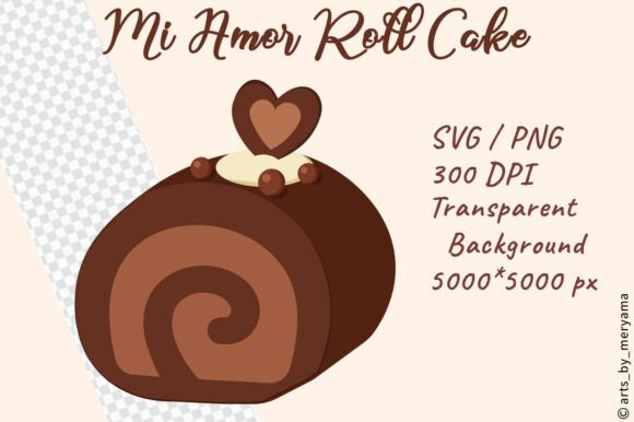 Download Chocolate Mi Amor Roll Cake SVG PNG - Png Collection