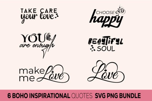 Download Boho Inspirational Quotes SVG PNG Bundle - Png Collection