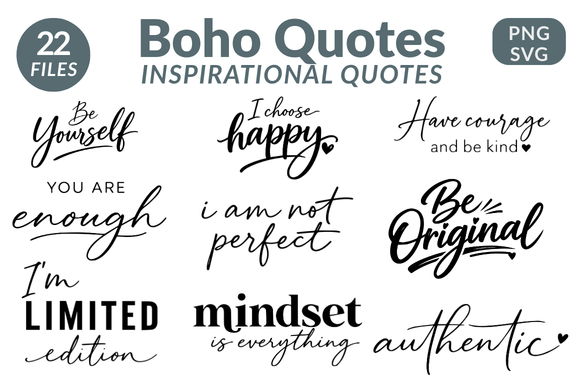 Download Boho Inspirational Quotes SVG PNG BUNDLE - Png Collection