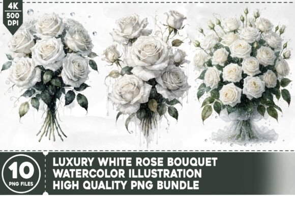 Download Luxury White Rose Bouquet PNG Bundle - Png Collection