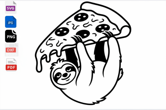 Download Cute Sloth Pizza Lover SVG PNG DXF - Png Collection
