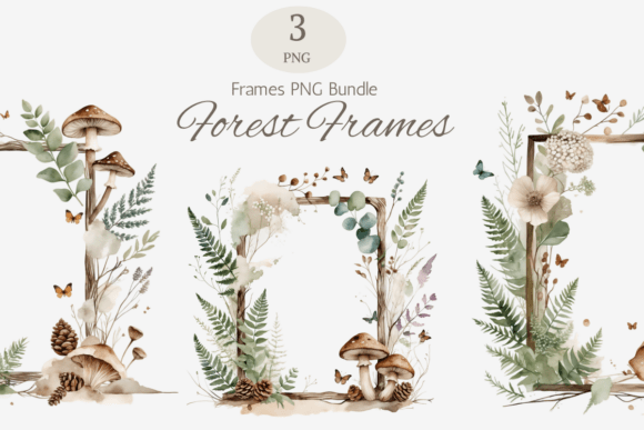 Download Watercolor Forest Rectangle Frame PNGs - Png Collection