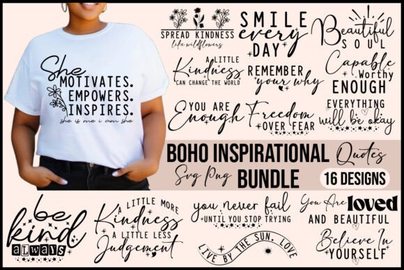 Download Boho Inspirational Quotes SVG PNG Bundle - Png Collection