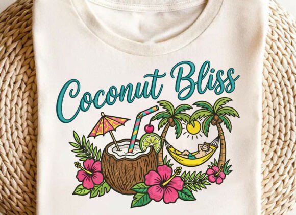 Download Coconut Bliss Embroidery SVG Design PNG - Png Collection