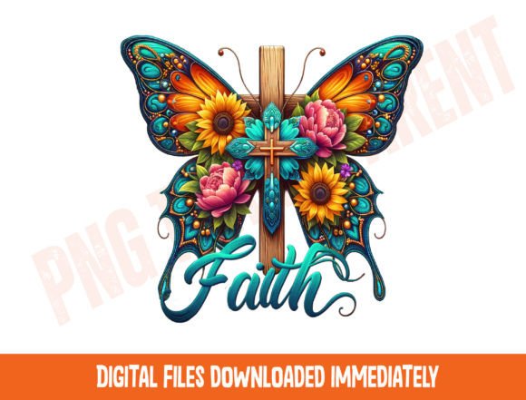 Download Faith Butterfly Cross Png, Colorful - Png Collection