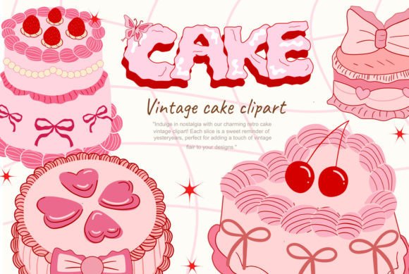 Download Retro Cake Png, Vintage Cake SVG Clipart - Png Collection
