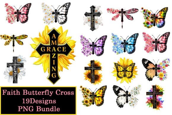 Download Faith Butterfly Cross Designs PNG Bundle - Png Collection