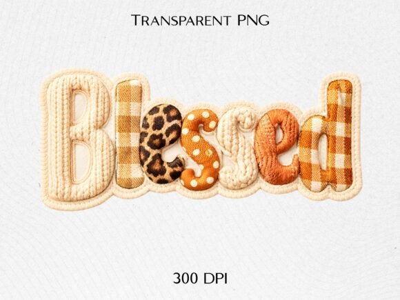 Download Blessed Knit Text PNG - Png Collection