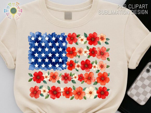 Download Patriotic Floral American Flag PNG - Png Collection