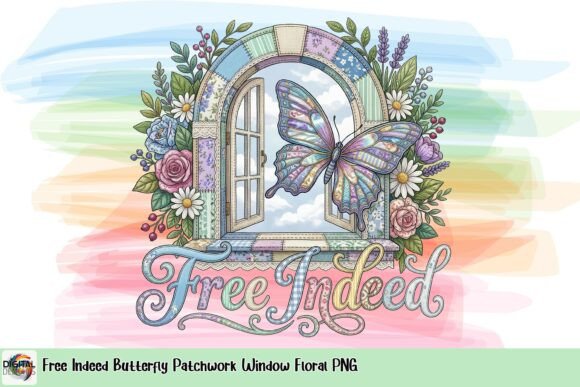 Download Free Indeed Butterfly Patchwork Window Floral PNG - Png Collection