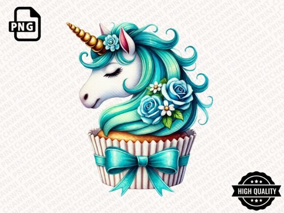 Download Watercolor Unicorn Cupcake Clipart PNG - Png Collection