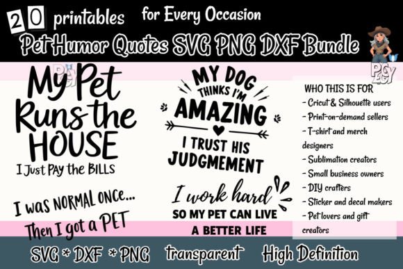 Download Pet Humor Quotes SVG PNG DXF Bundle - Png Collection