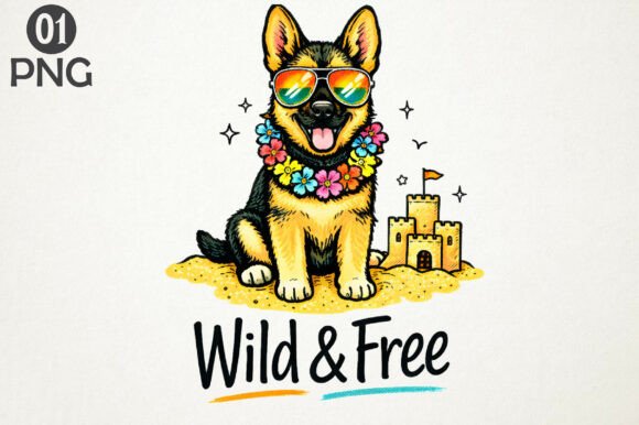 Download Wild and Free Dog Summer PNG Design - Png Collection