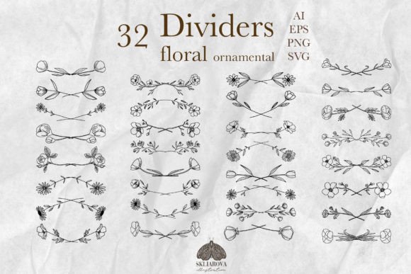 Download Floral Text Dividers SVG PNG EPS - Png Collection