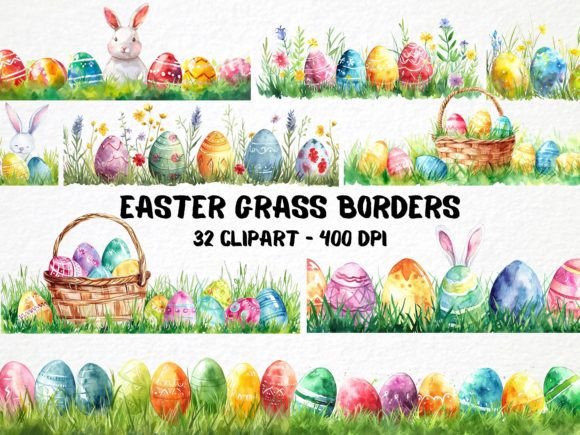 Download Easter Grass Borders Card Making Clipart - Card making Collection