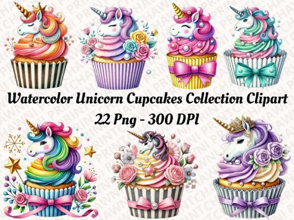 Download Unicorn Cupcakes Collection Clipart PNG - Png Collection