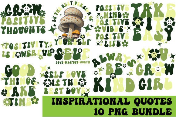 Download Retro Inspirational Quotes Png Bundle - Png Collection