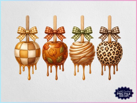 Download Preppy Fall Caramel Apples Autumn PNG - Png Collection