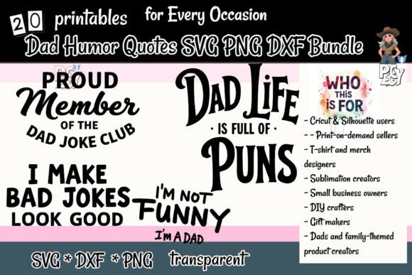 Download Dad Humor Quotes SVG PNG DXF Bundle - Png Collection