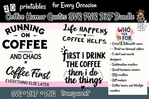 Download Coffee Humor Quotes SVG PNG DXF Bundle - Png Collection