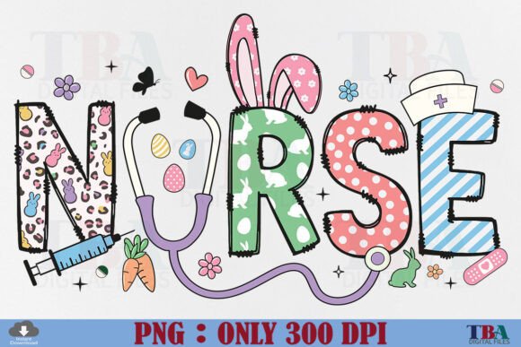Download Nurse Easter PNG Bunny Letters Doodle - Png Collection