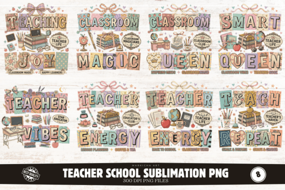 Download Teacher School Sublimation Png Bundle - Png Collection