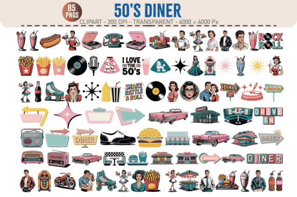 Download 50’s Diner Clipart – 85 PNGs - Png Collection