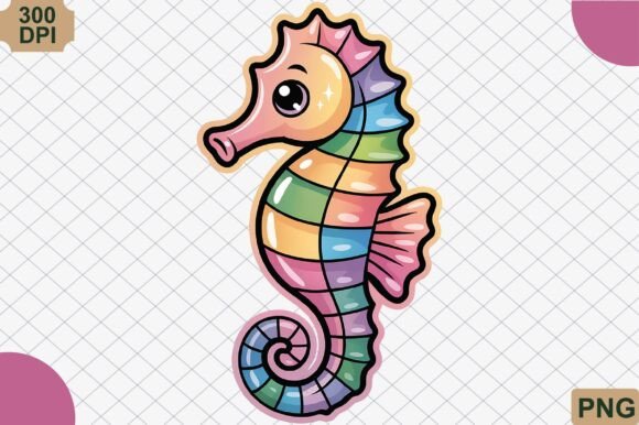 Download Colorful Seahorse Summer PNG - Png Collection