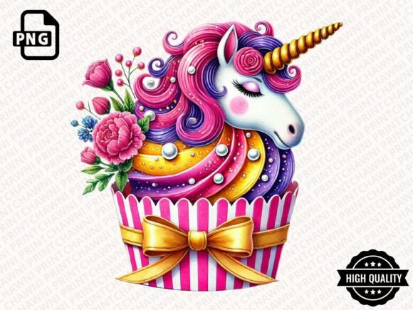Download Watercolor Unicorn Cupcake Clipart PNG - Png Collection