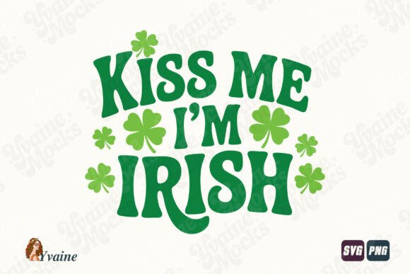 Download Kiss Me I'm Irish Retro Shamrock SVG PNG - Png Collection