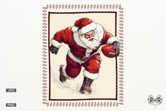 Download Football Santa Postage Png Clipart - Png Collection